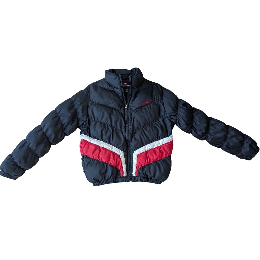 Vtg Y2k Ecko Red Womens Puffer Jacket‎ Black Red White Colorblock Streetwear  L